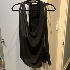 Fun zipper tank with sewn-in cotton shell